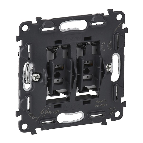 Выключатель двухклавишный кнопочный безвинтовые зажимы 6а Legrand Life/Allure механизм