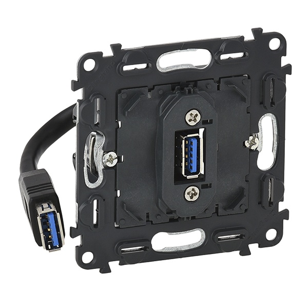 Розетка USB-удлинитель 3.0 с подключенным кабелем 15см и разьемом Legrand Life/Allure механизм