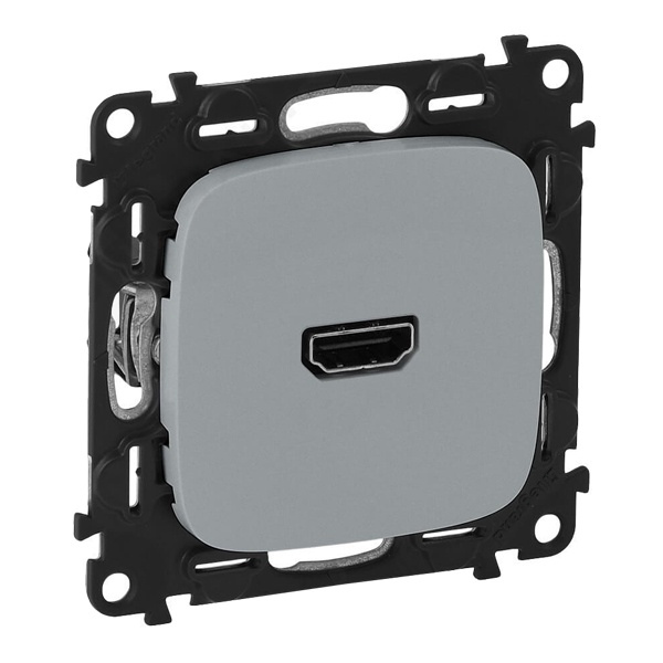 Розетка HDMI с накладкой Legrand Allure алюминий