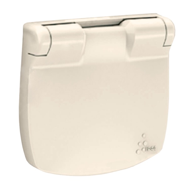 Лицевая панель розетки 2К+З с крышкой Valena ALLURE Legrand, слоновая кость (бежевый)