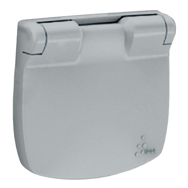 Лицевая панель розетки 2К+З с крышкой Valena ALLURE Legrand, алюминий