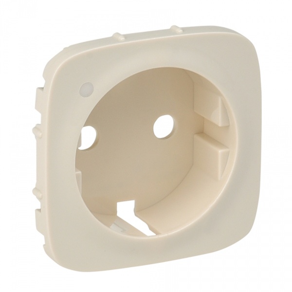 Лицевая панель розетки 2К+З с линзой для подсветки/индикации Valena ALLURE Legrand, слоновая кость (бежевый)