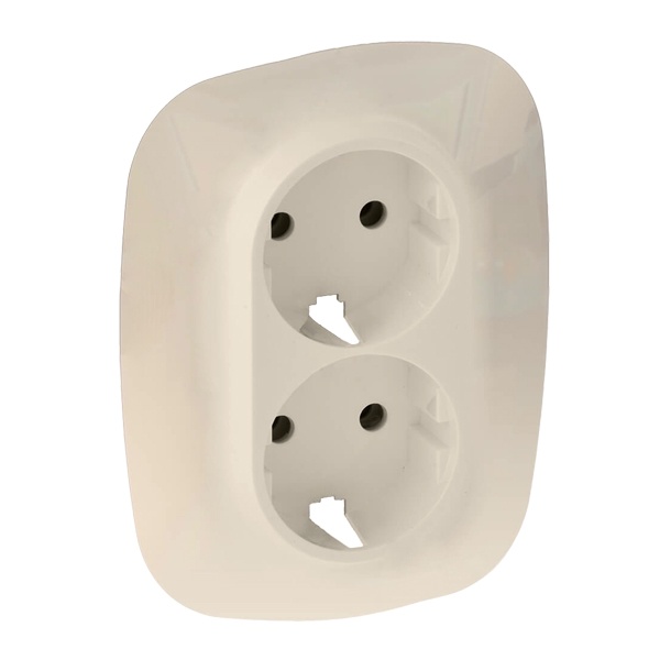 Лицевая панель для двойной силовой розетки 2х2К+З Valena ALLURE Legrand, слоновая кость (бежевый)