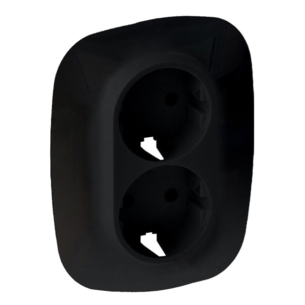 Лицевая панель для двойной силовой розетки 2х2К+З Valena ALLURE Legrand, антрацит