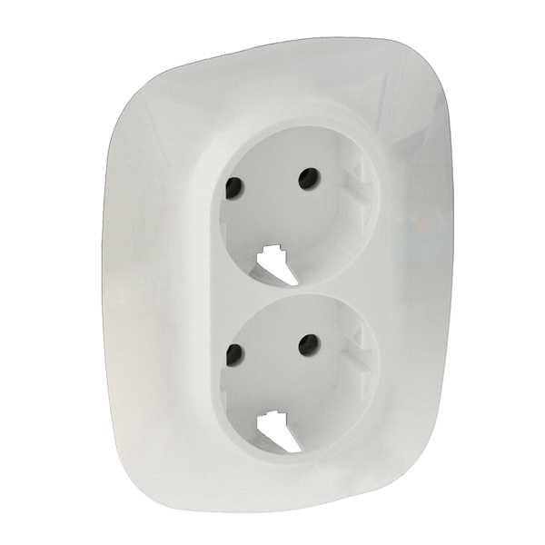 Лицевая панель для двойной силовой розетки 2х2К+З Valena ALLURE Legrand, жемчуг