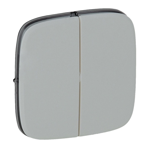 Лицевая панель для двухклавишного выключателя Valena ALLURE Legrand, алюминий