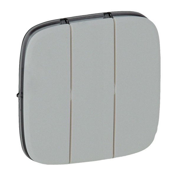 Лицевая панель для выключателя трехклавишного Valena ALLURE Legrand, алюминий