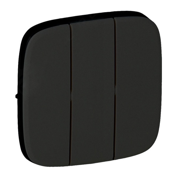 Лицевая панель для выключателя трехклавишного Valena ALLURE Legrand, антрацит