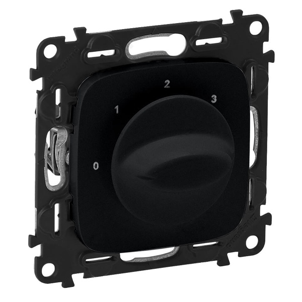 Выключатель вентилятора 4-позиционный с накладкой ALLURE Legrand Антрацит