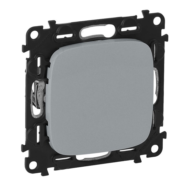 Заглушка с суппортом с накладкой Legrand Allure алюминий