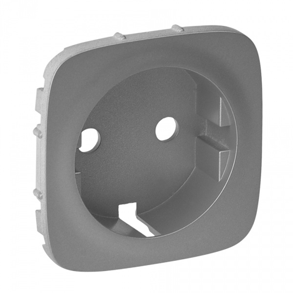 Лицевая панель розетки 2К+З Valena ALLURE Legrand, алюминий