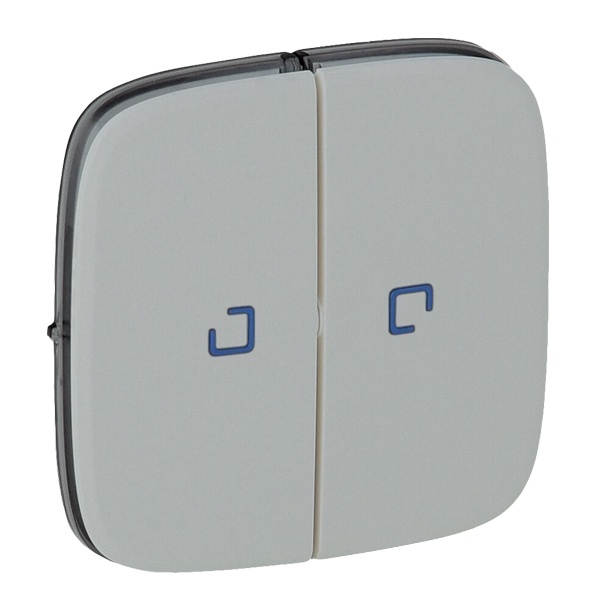 Лицевая панель для выключателя двухклавишного с подсветкой Valena ALLURE Legrand, алюминий