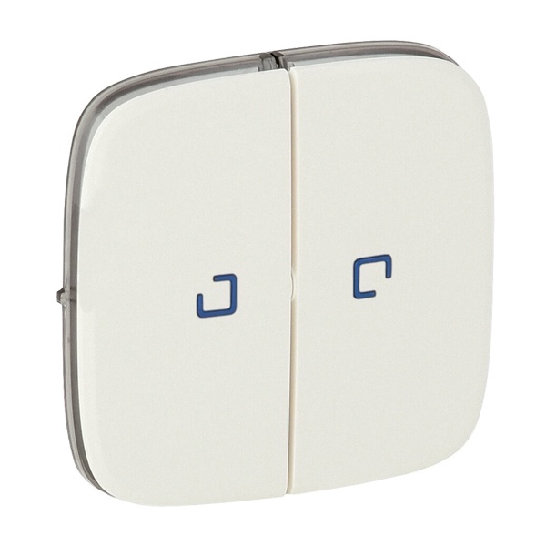 Лицевая панель для выключателя двухклавишного с подсветкой Valena ALLURE Legrand, жемчуг