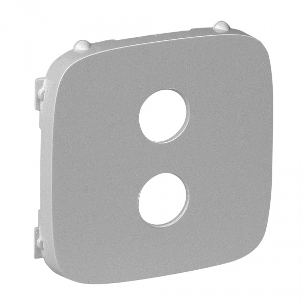 Лицевая панель для аудиорозетки (банан) одиночной Valena ALLURE Legrand, алюминий