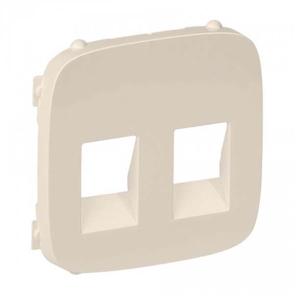 Лицевая панель для аудиорозетки с пружинными зажимами двойной Valena ALLURE Legrand, слоновая кость (бежевый)