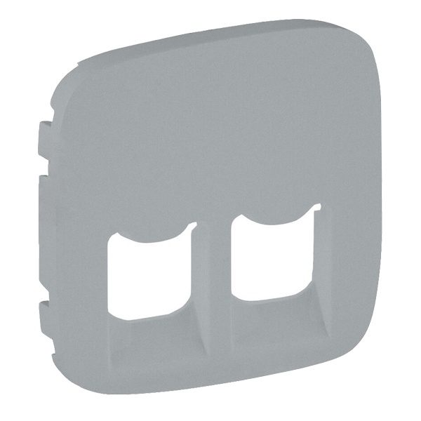 Лицевая панель для двойных телефонных/информационных розеток Valena ALLURE Legrand, алюминий