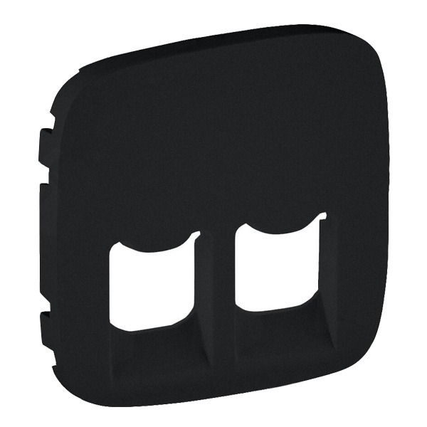 Лицевая панель для двойных телефонных/информационных розеток Valena ALLURE Legrand, антрацит