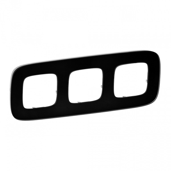 Рамка Legrand Valena ALLURE 3 поста универсальная черное стекло