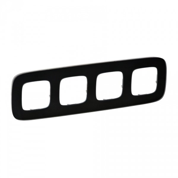 Рамка Legrand Valena ALLURE 4 поста универсальная черное стекло