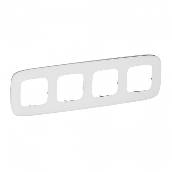 Рамка Legrand Valena ALLURE 4 поста универсальная белое стекло