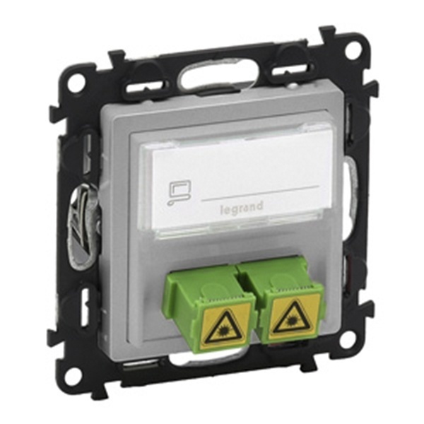 Розетка оптическая для подключения оптоволок. кабелей SC/APC с накладкой Legrand Life алюминий