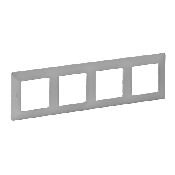 Рамка Legrand Valena LIFE 4 поста универсальная алюминий