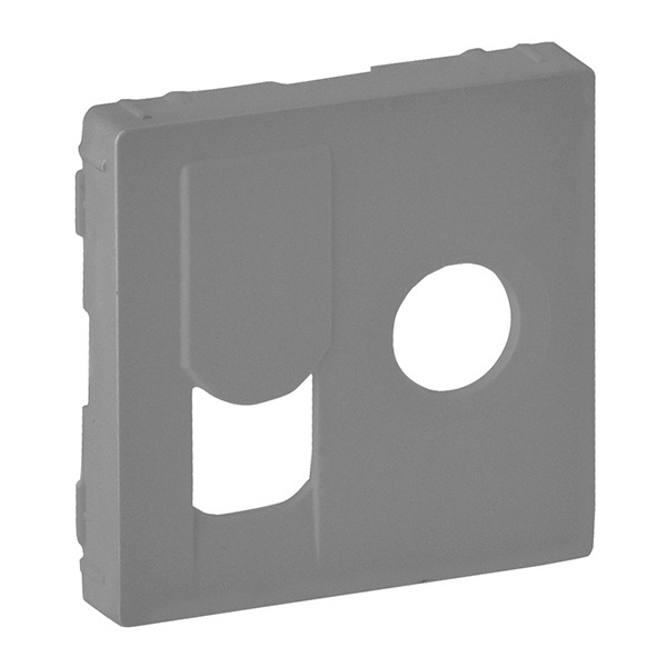 Лицевая панель розетки TV-RJ45 Valena LIFE Legrand, алюминий