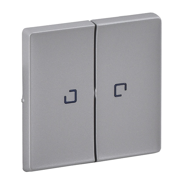 Лицевая панель для выключателя двухклавишного с подсветкой Valena LIFE Legrand, алюминий