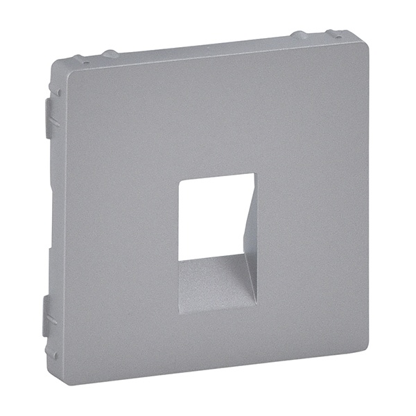 Лицевая панель для аудиорозетки с пружинными зажимами одиночной Valena LIFE Legrand, алюминий