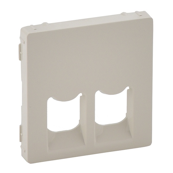 Лицевая панель для двойных телефонных/информационных розеток Valena LIFE Legrand, слоновая кость (бежевый)