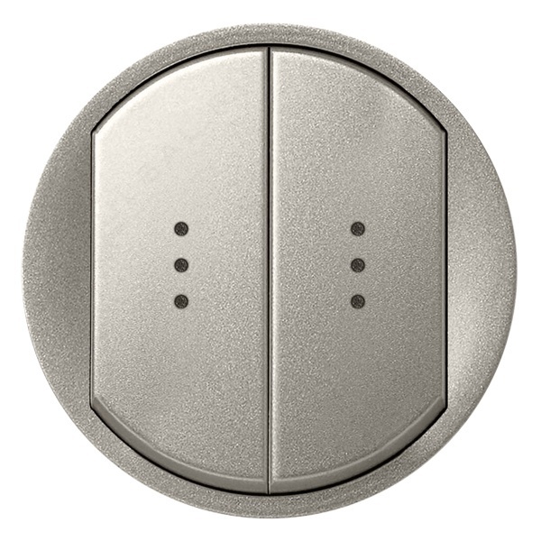 Накладка выключателя двухклавишного с подсветкой Legrand Celiane титан