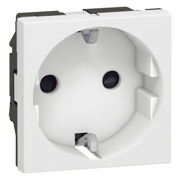 Розетка Legrand Mosaic 2К+З без шторок винтовой зажим 2М, белая