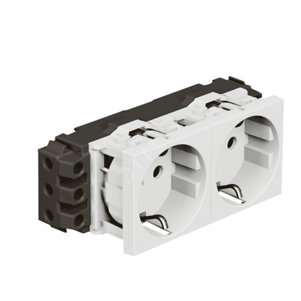 Розетка Legrand Mosaic 2x2К+З для кабель-каналов DLP винтовой зажим 4М, белая