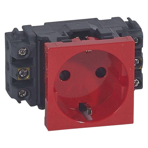 Розетка Legrand Mosaic 2К+З для кабель-каналов DLP винтовой зажим 2М, красный