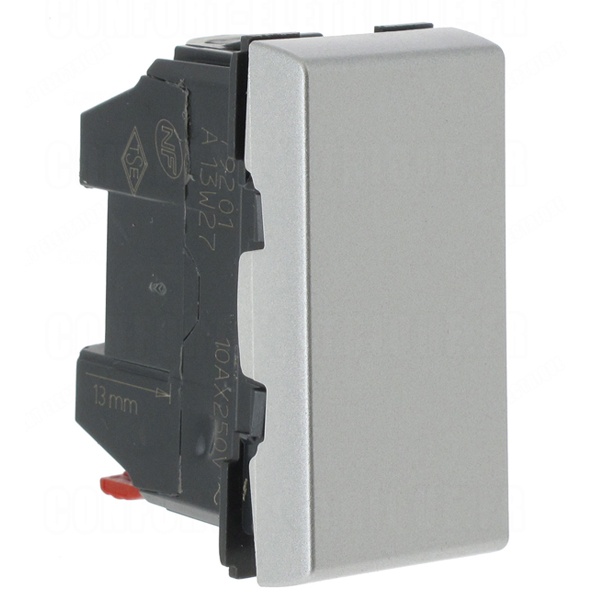 Переключатель Legrand Mosaic -1М алюминий