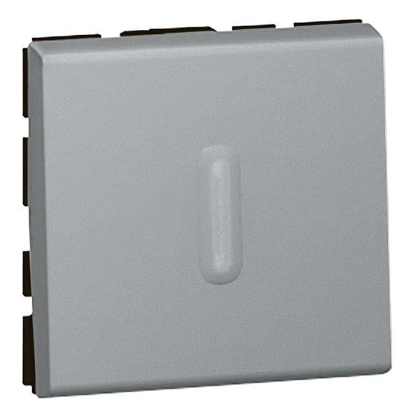 Переключатель Legrand Mosaic с подсветкой -2М алюминий