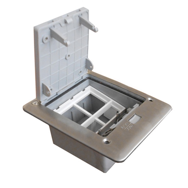 Люк в пол Экопласт LUK/2+2ST66 IP66 на 2 механизма (45х45 мм) +2 модуля (45х22,5) сталь