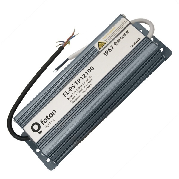 Блок питания Foton FL-PS TP12100 100W 12V IP67 для светодиодной ленты 210х70х45мм 1130г