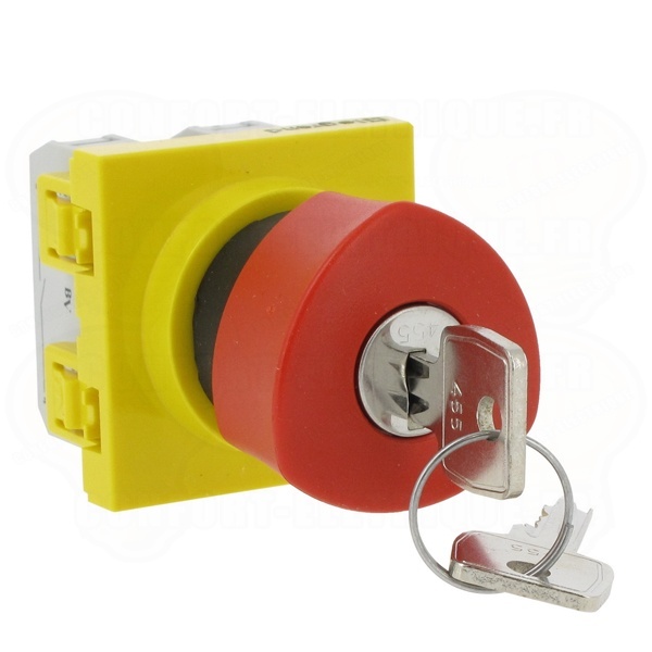 Кнопка аварийного останова Legrand Mosaic с ключом 10 А 2 модуля