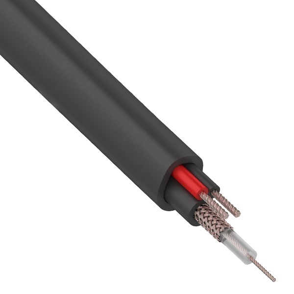 Кабель видеонаблюдения Rexant D8мм + 2х0,75мм outdoor (М) [бухта 305м]