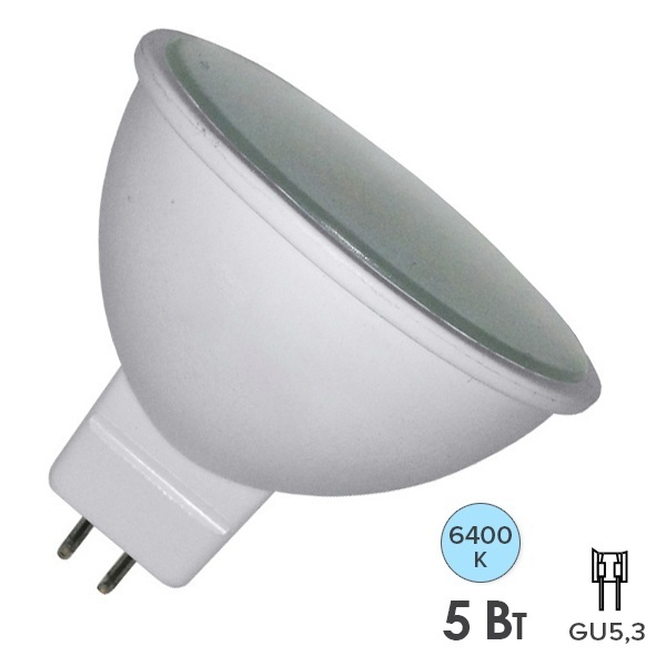 Лампа светодиодная Feron LB-24 MR16 5W 6400K 220V G5.3 дневной свет