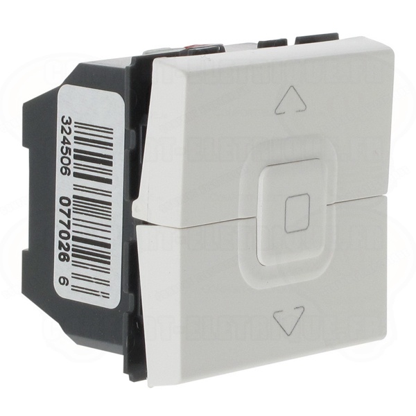 Выключатель управления приводами Legrand Mosaic 6А 2 модуля белый