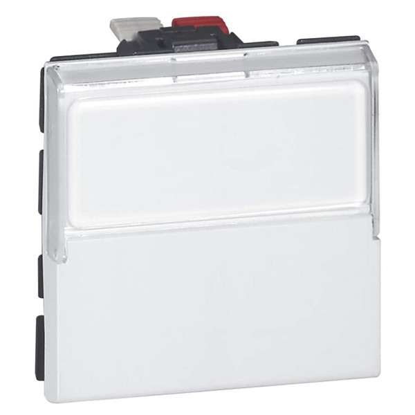 Кнопочный переключатель Legrand Mosaic 6A с держателем этикеток 2 модуль белый