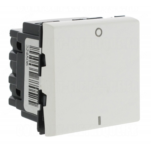 Выключатель двухполюсный Legrand Mosaic 16A 2 модуля белый