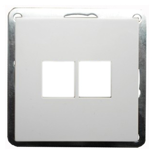 Накладка Экопласт для RJ-разъема на 2 входа без разъема LK60, белый