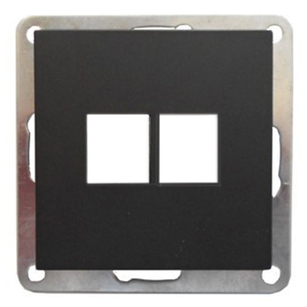 Накладка Экопласт для RJ-разъема на 2 входа без разъема LK60, черный бархат