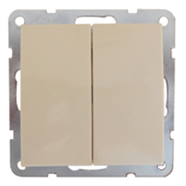 Выключатель 2-клавишный Экопласт (схема 5) 16 A, 250 B LK60, бежевый