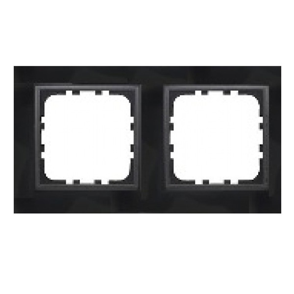 Рамка 2-постовая Экопласт LK60 из натурального темного стекла LK60