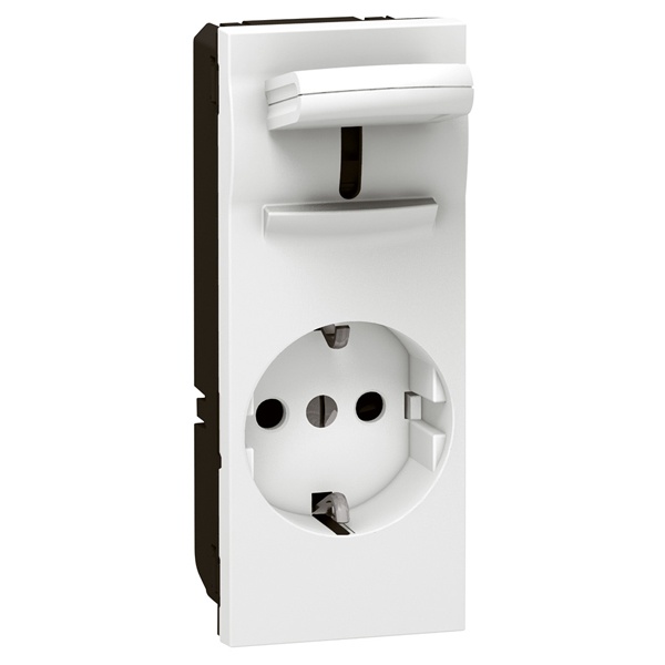 Розетка 2К+З с выталкивателем Legrand Mosaic 5 модулей Design белый