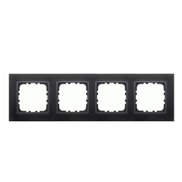 Рамка 4-постовая Экопласт LK60 из натурального темного стекла LK60